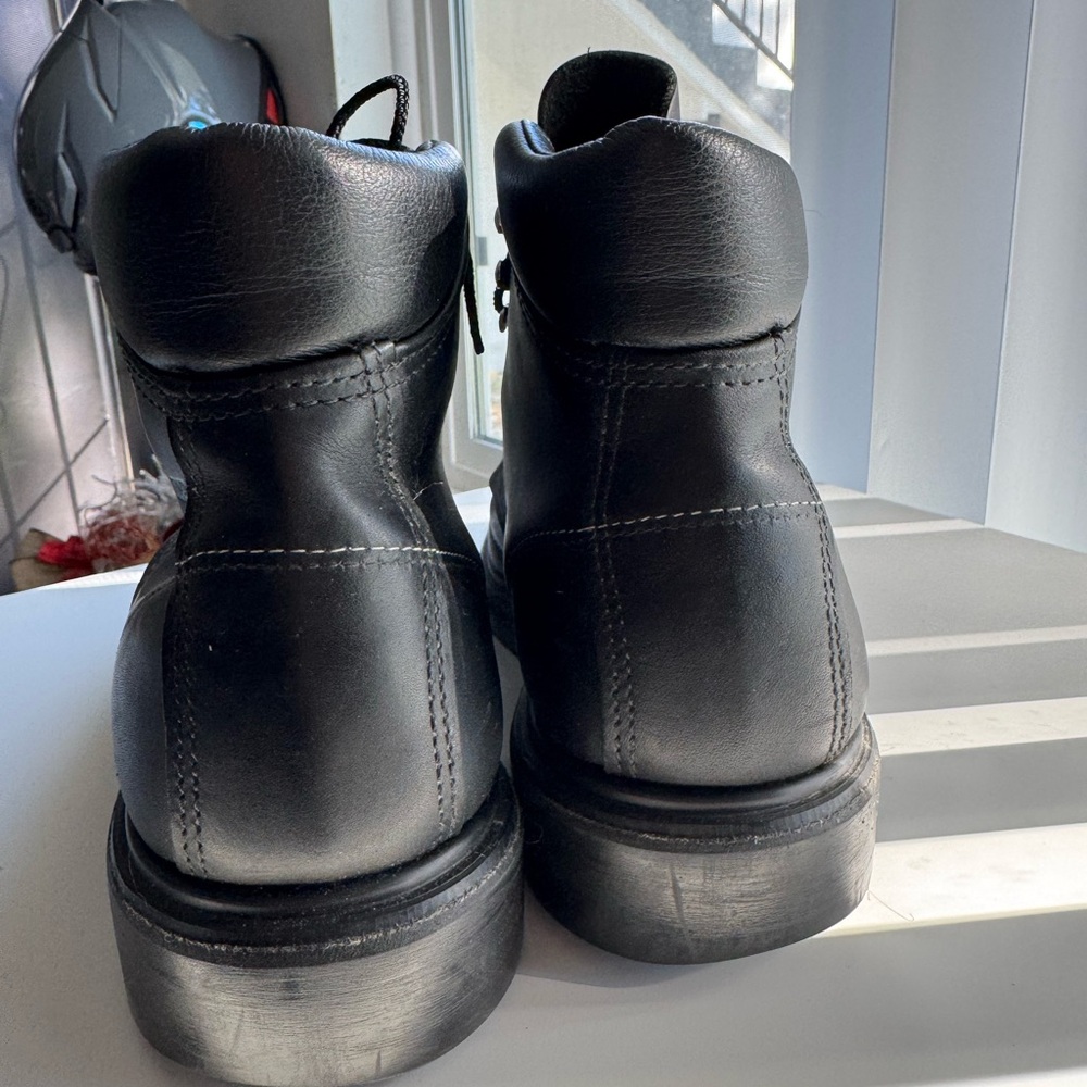 Vintage 2921 Black Chrome Moc Toe Leather Boots size 7D - Picture 7 of 14